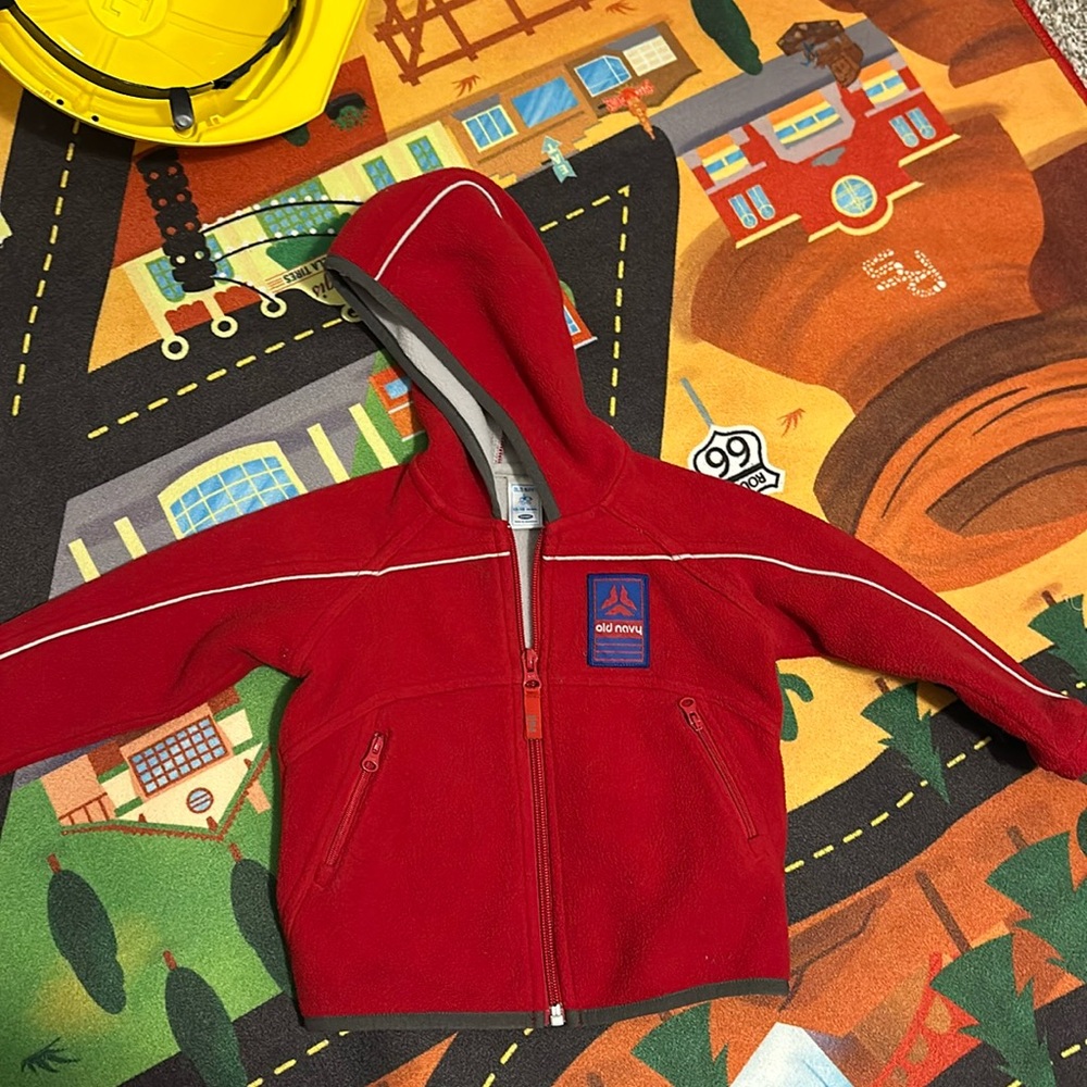 Red Yk2 Old Navy zip up 12-18 months